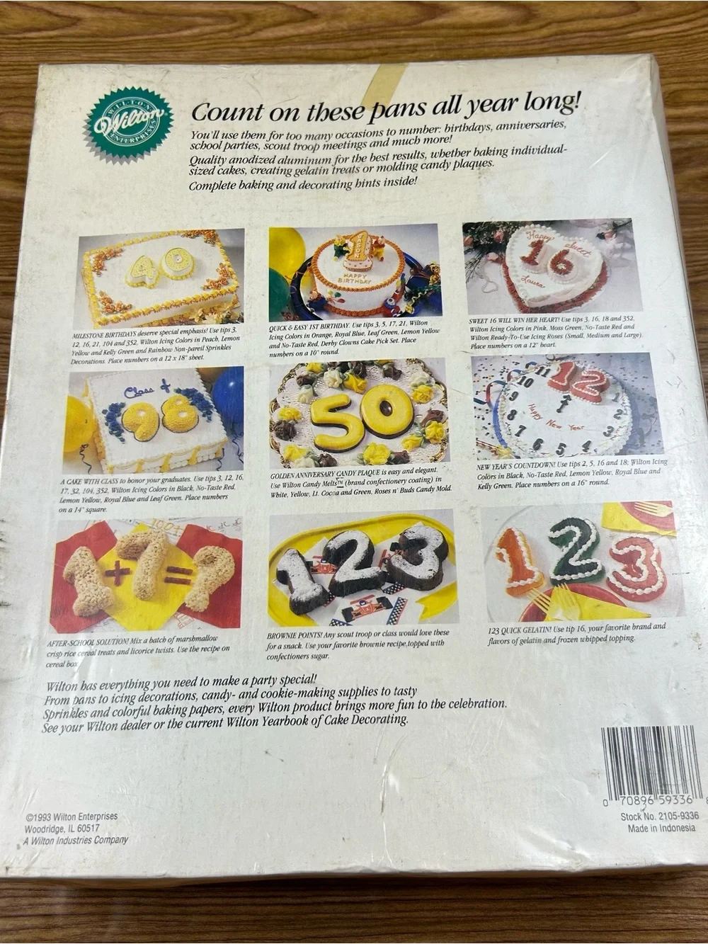 Vintage Wilton Numbers Cake Pans 0-9 Plus ? 1993 NEW New Old Stock Cake Pan Set
